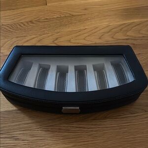 Bombay Black watch Organizer with Glass Lid